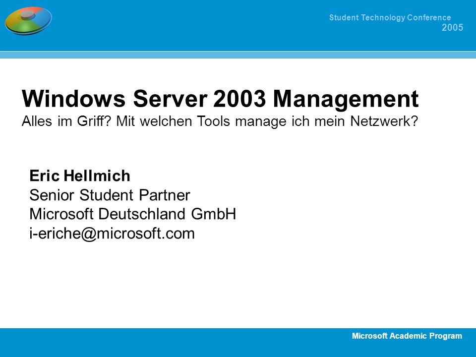 Windows Server 2003 Management Alles im Griff