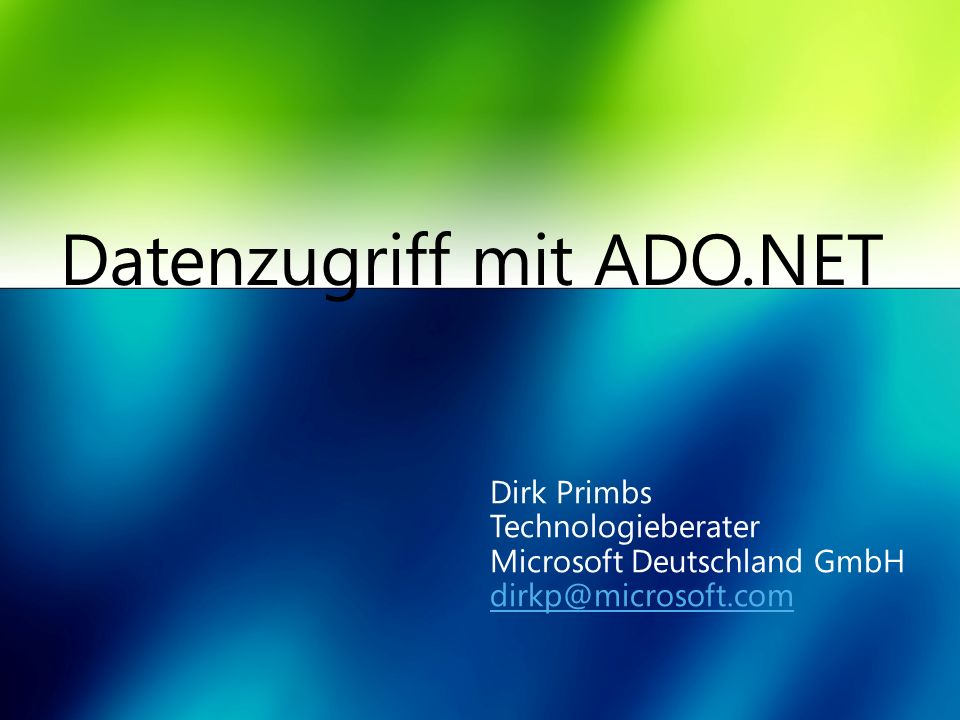 Datenzugriff mit ADO.NET