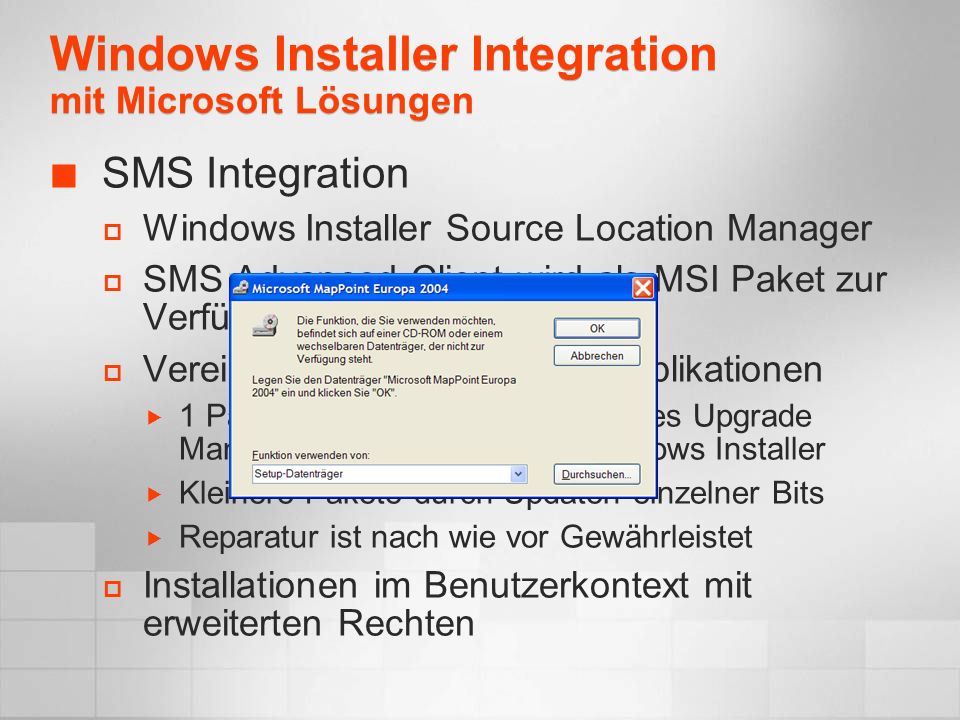 Windows Installer Integration mit Microsoft Lösungen