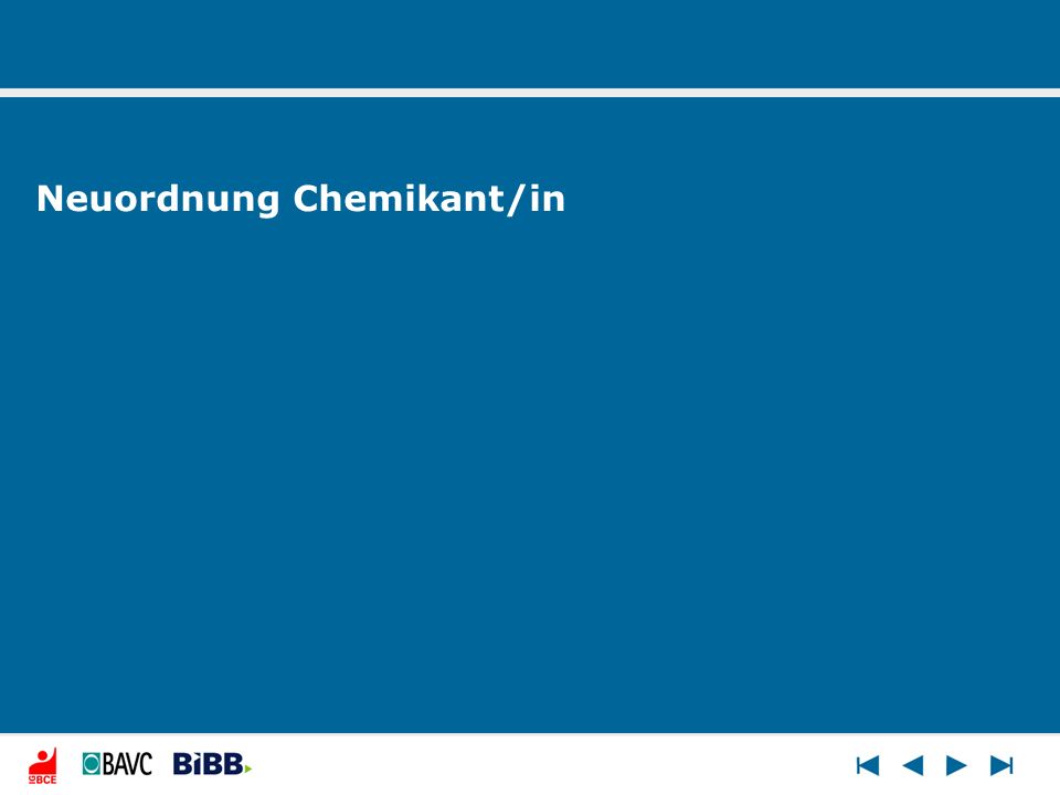 Neuordnung Chemikant/in