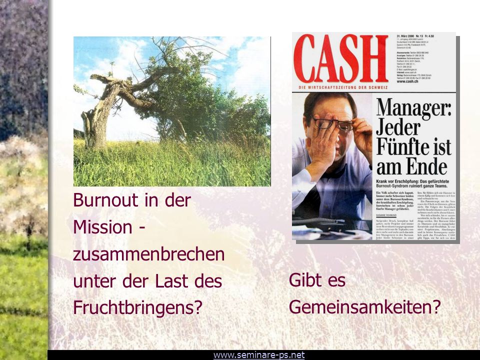 Burnout in der Mission -zusammenbrechen unter der Last des Fruchtbringens