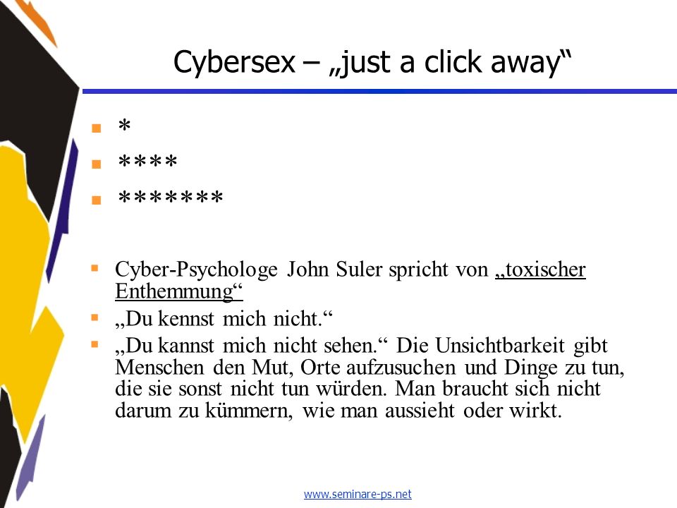 Cybersex – „just a click away