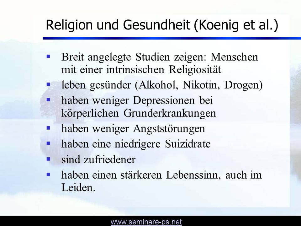 Religion und Gesundheit (Koenig et al.)