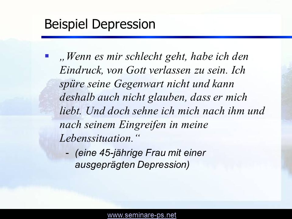 Beispiel Depression