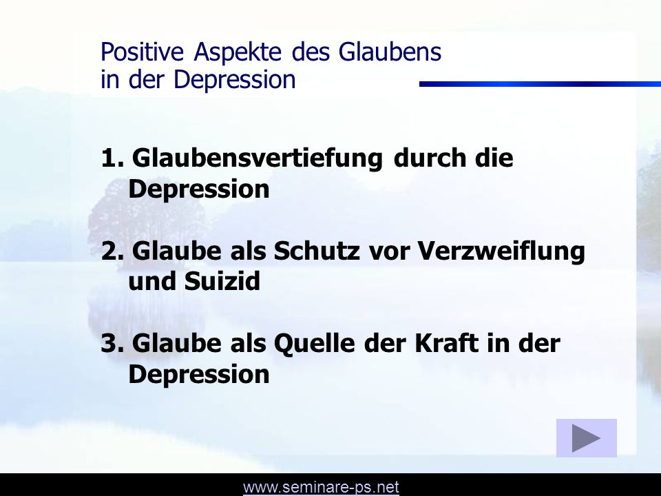 Positive Aspekte des Glaubens in der Depression