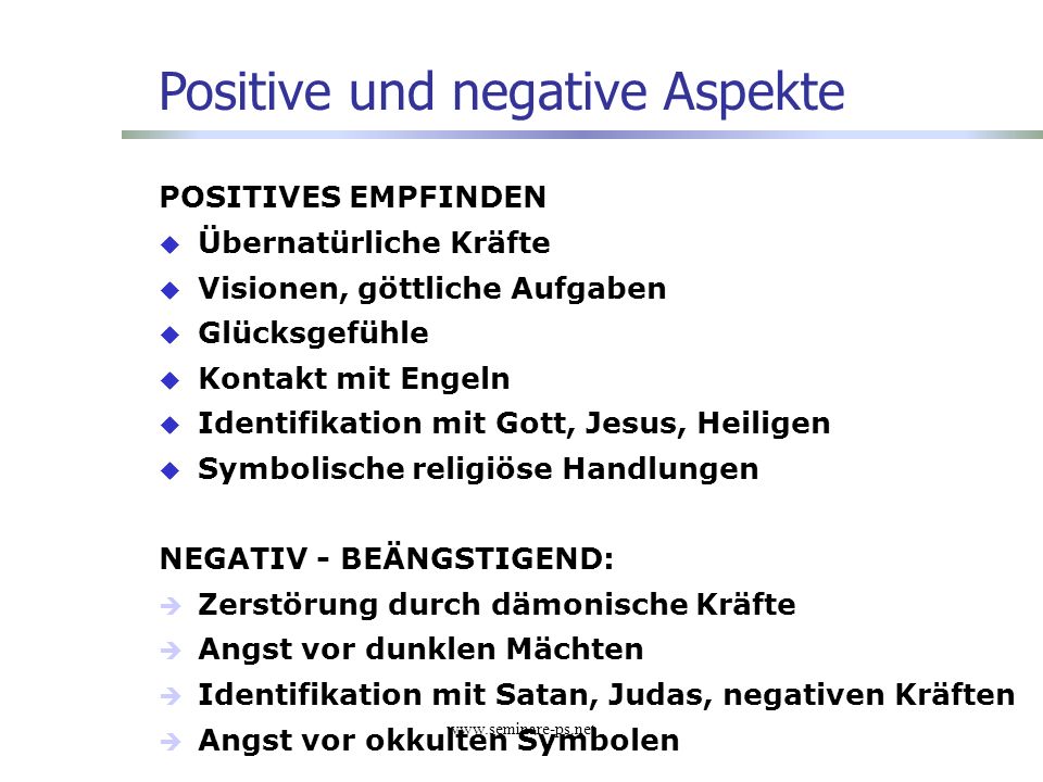 Positive und negative Aspekte
