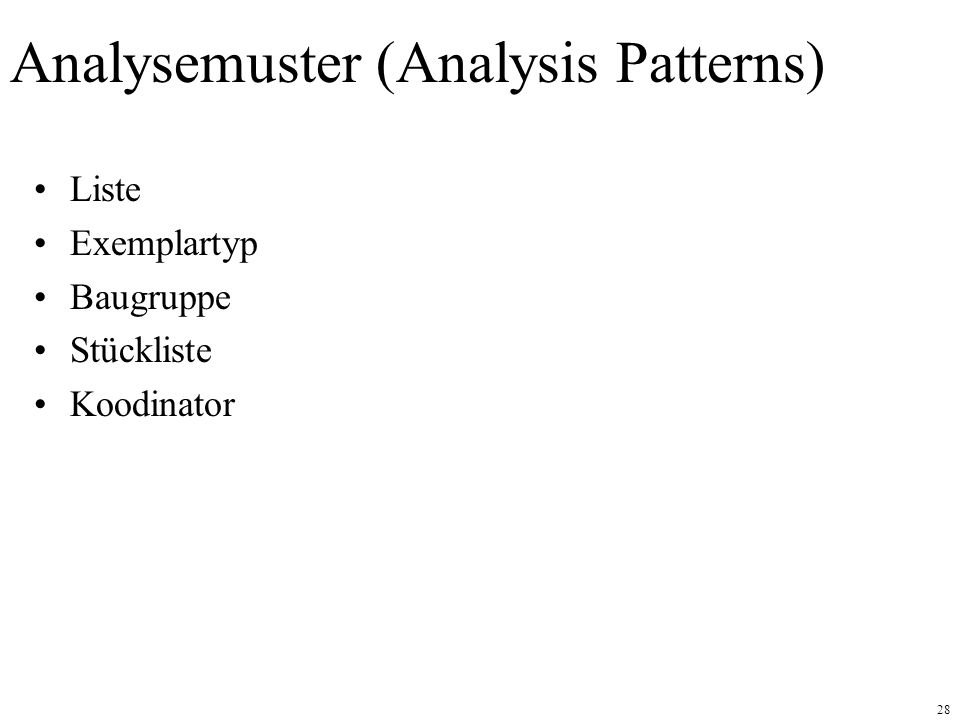 Analysemuster (Analysis Patterns)