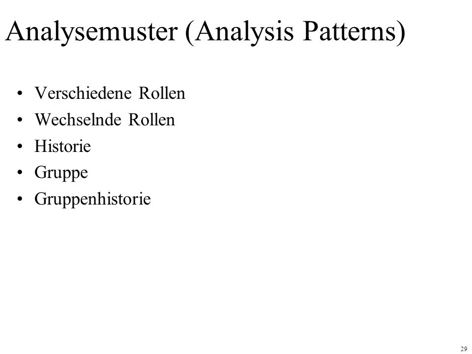 Analysemuster (Analysis Patterns)