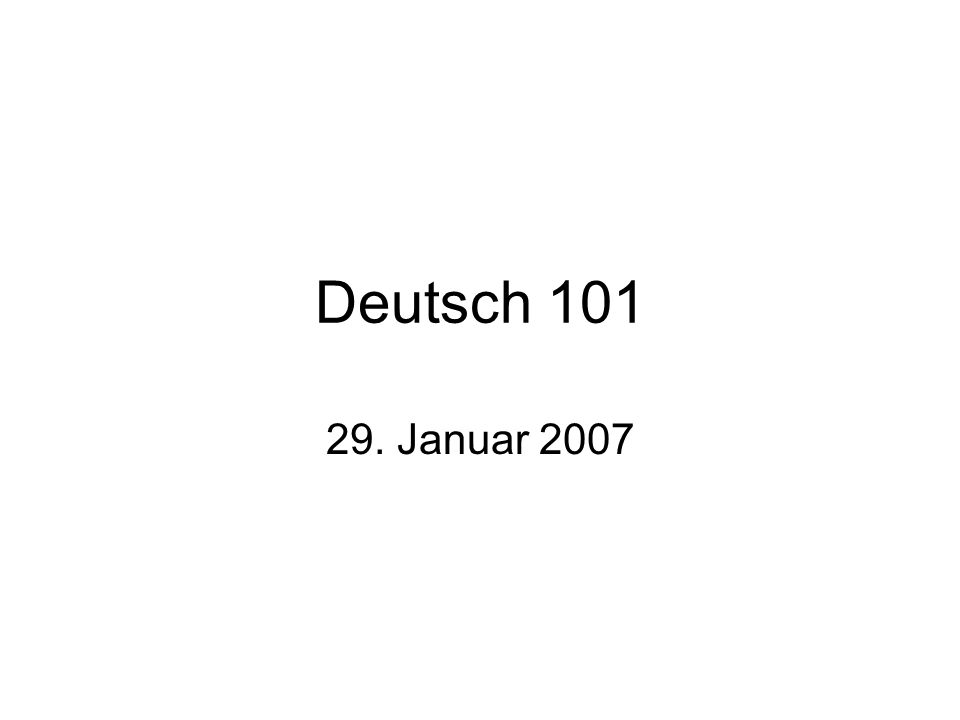 Deutsch Januar 2007