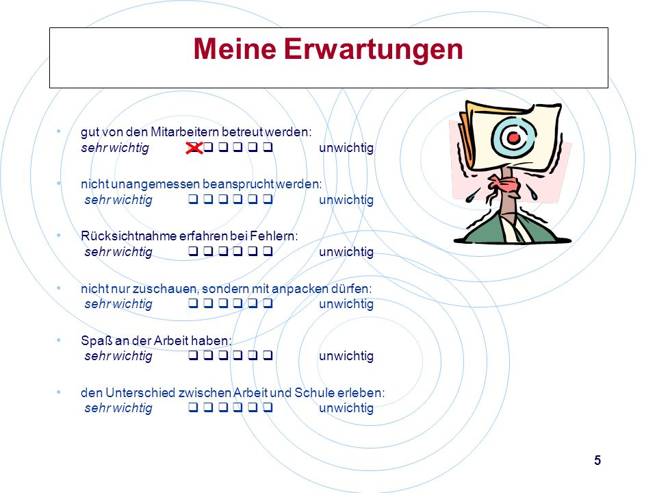 Meine was erwartungen praktikum sind an das Wie kann