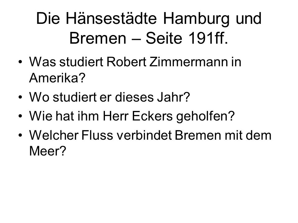 Die Hänsestädte Hamburg und Bremen – Seite 191ff.