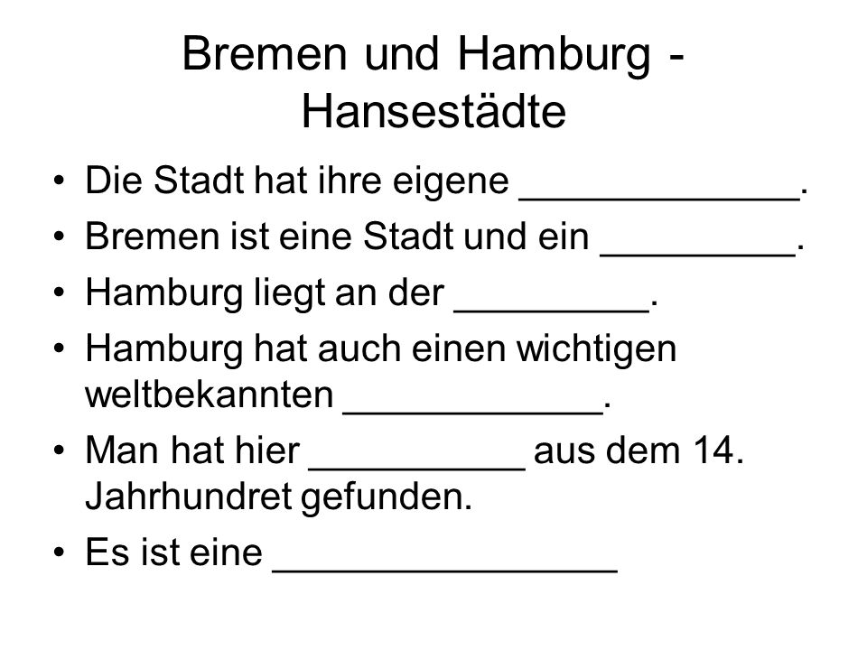 Bremen und Hamburg - Hansestädte