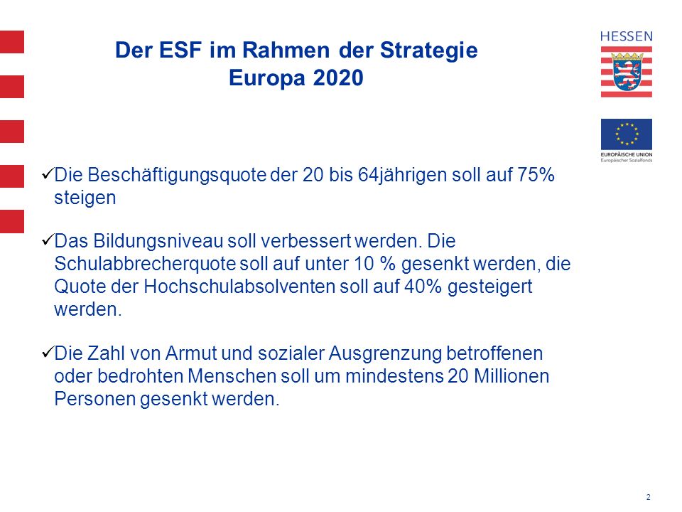 Der ESF im Rahmen der Strategie Europa 2020