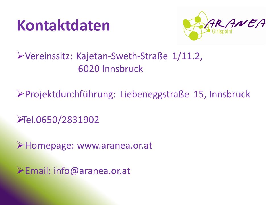 Kontaktdaten Vereinssitz: Kajetan-Sweth-Straße 1/11.2, 6020 Innsbruck
