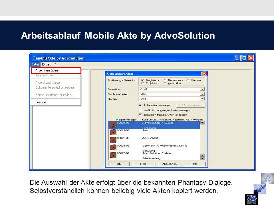 Arbeitsablauf Mobile Akte by AdvoSolution