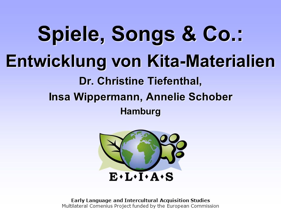 Spiele, Songs & Co. : Entwicklung von Kita-Materialien Dr
