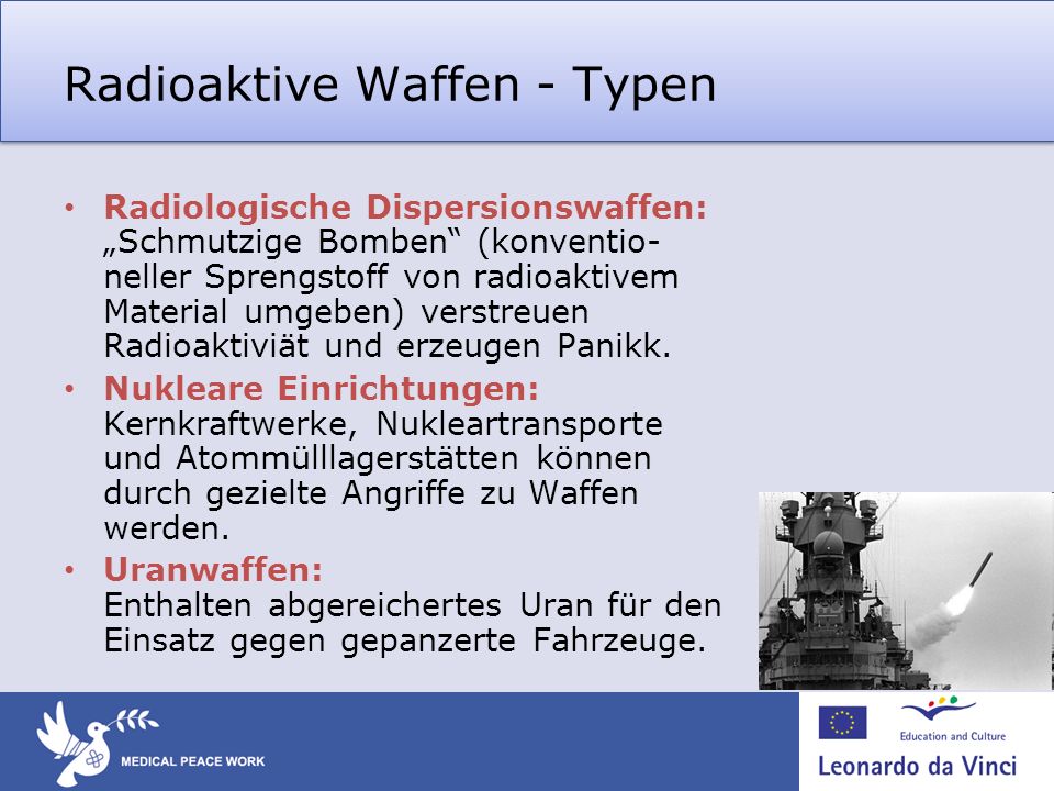 Radioaktive Waffen - Typen