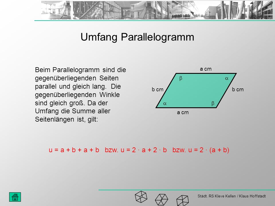 Umfang Parallelogramm