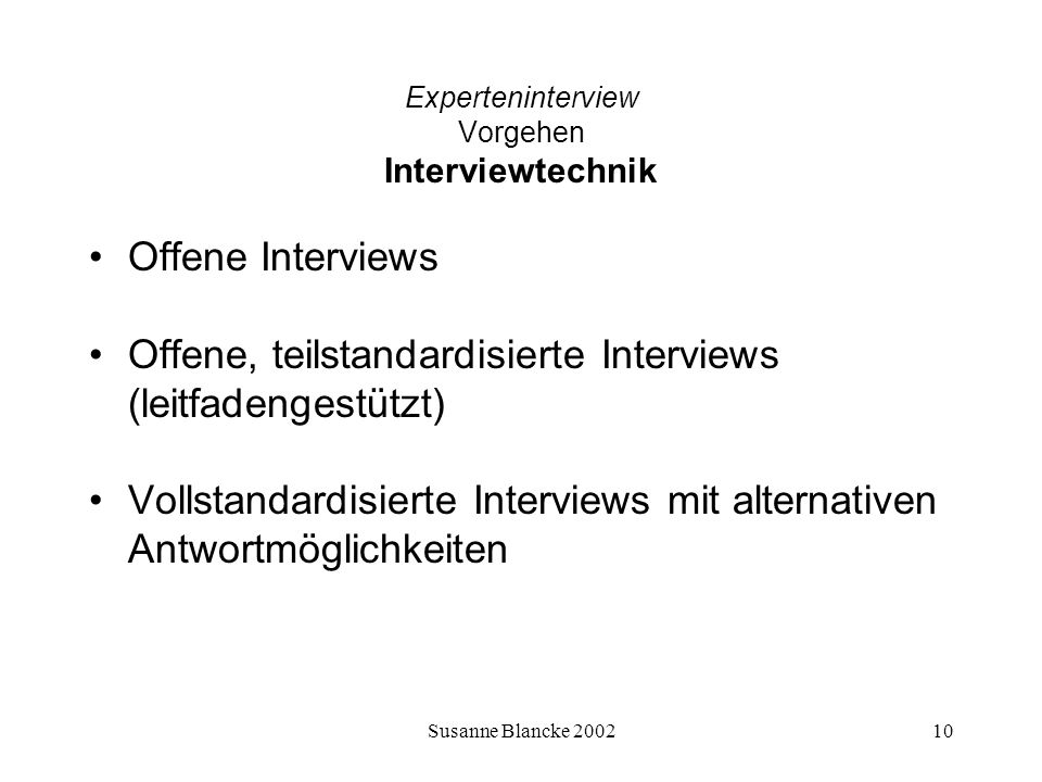 Experteninterview Vorgehen Interviewtechnik