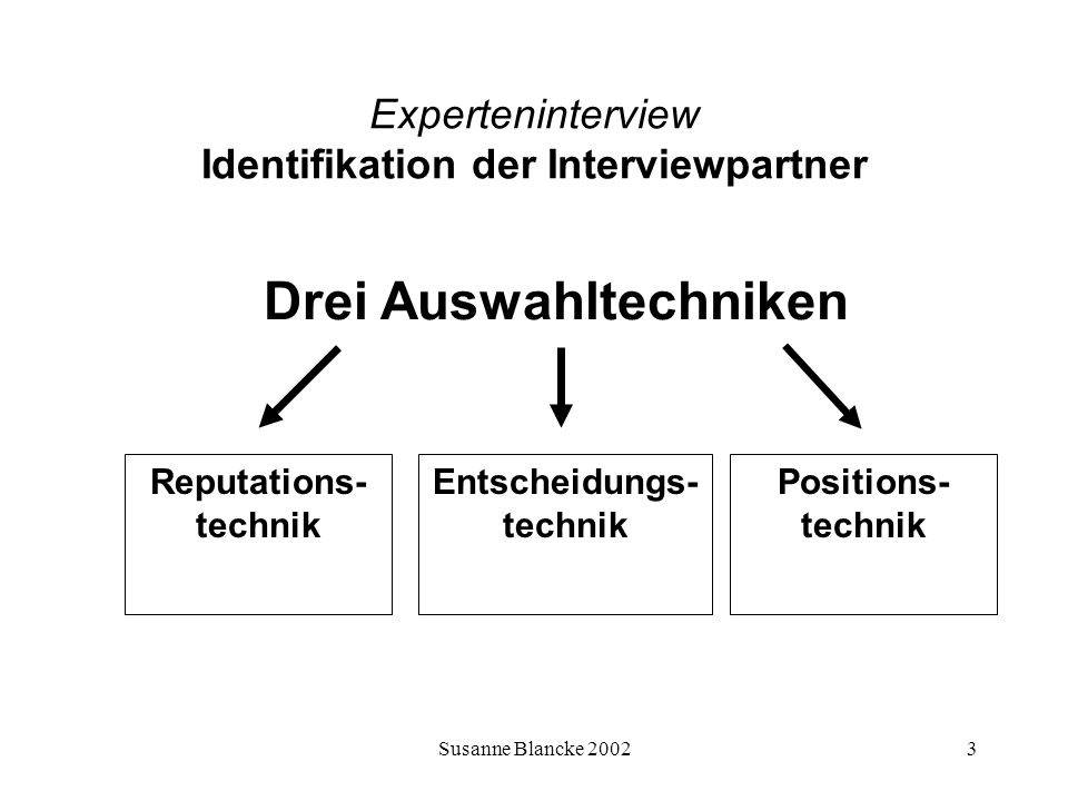 Experteninterview Identifikation der Interviewpartner