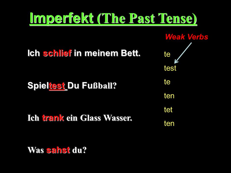 Imperfekt (The Past Tense)