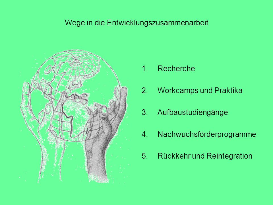 Wege in die Entwicklungszusammenarbeit