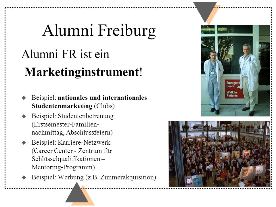 Alumni Freiburg Alumni FR ist ein Marketinginstrument!