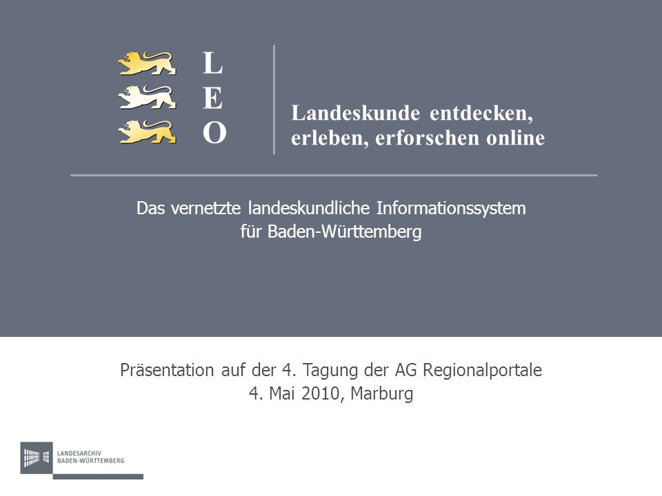 Das vernetzte landeskundliche Informationssystem für Baden-Württemberg