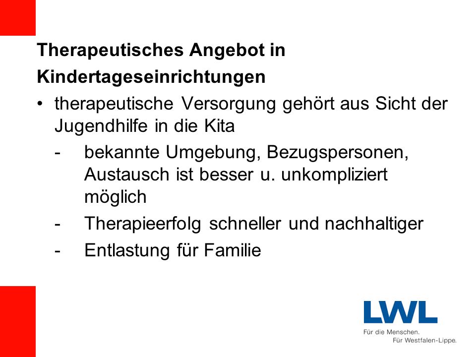Therapeutisches Angebot in