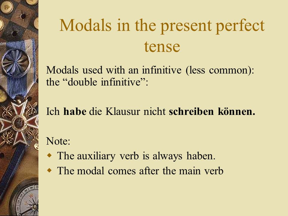 Modals in the present perfect tense