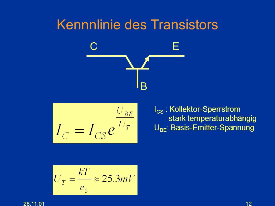 Kennnlinie des Transistors
