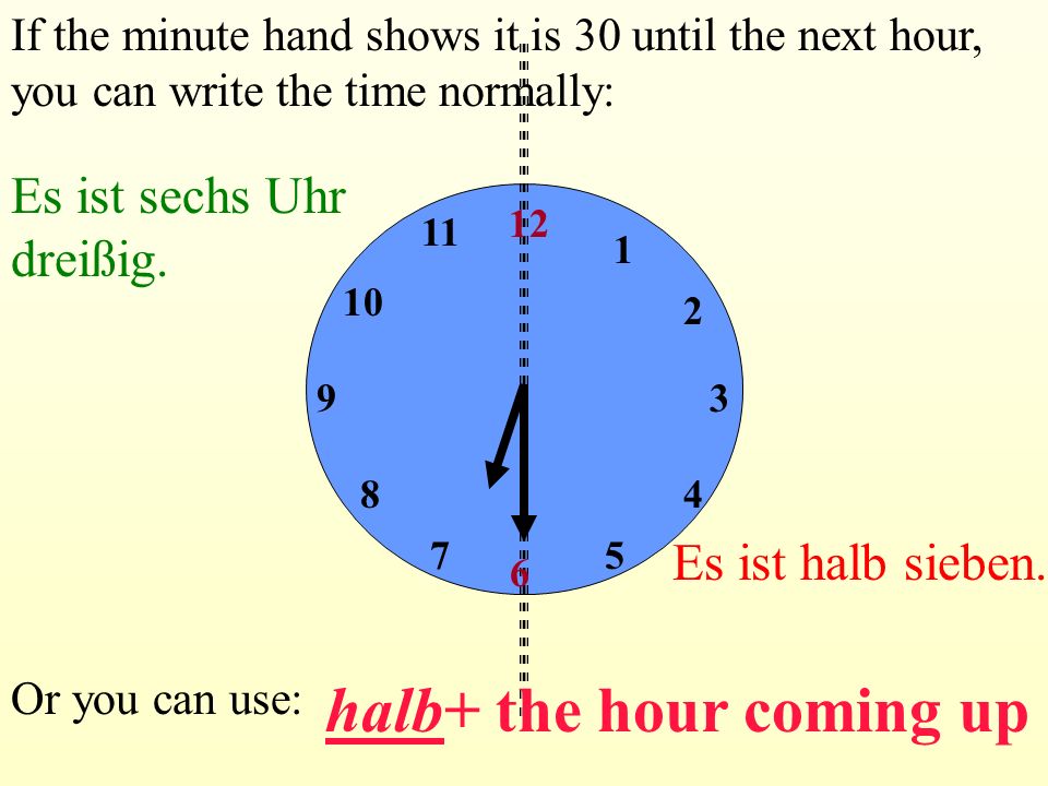 halb+ the hour coming up