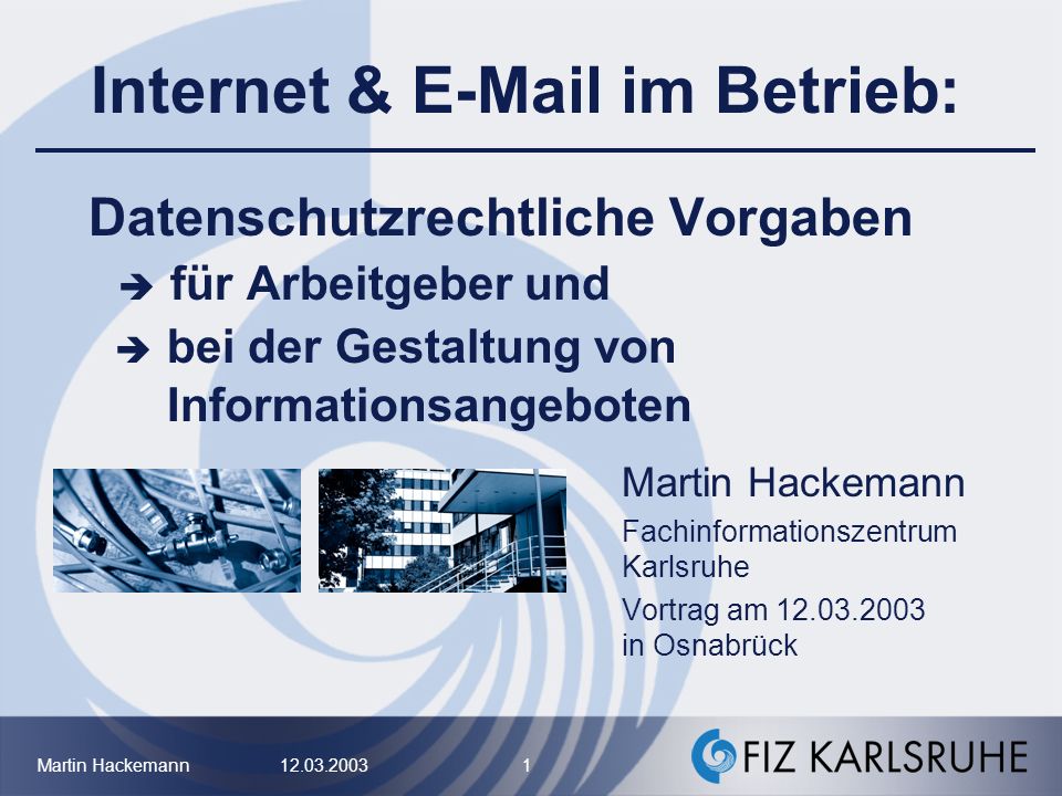 Internet &  im Betrieb: