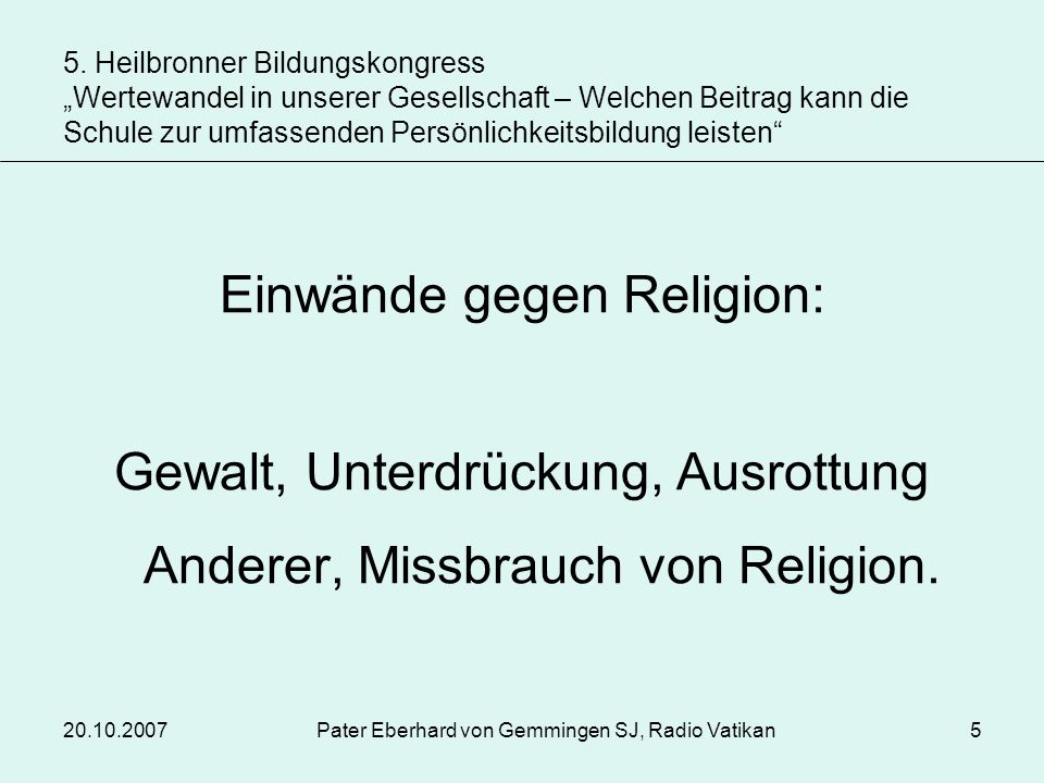 Einwände gegen Religion: