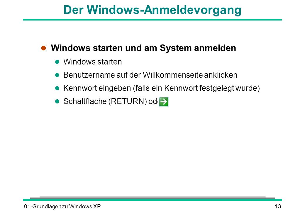 Der Windows-Anmeldevorgang
