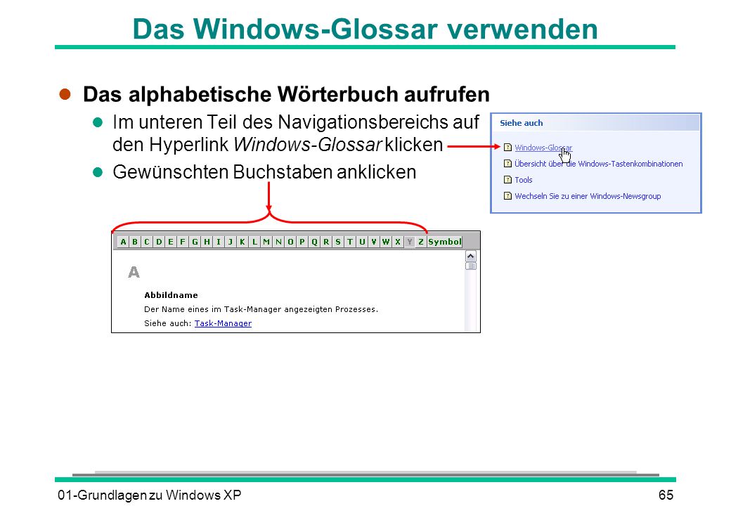 Das Windows-Glossar verwenden