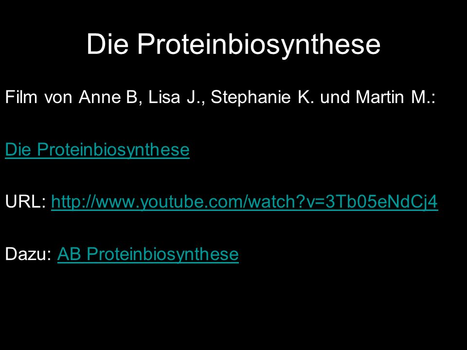 Die Proteinbiosynthese