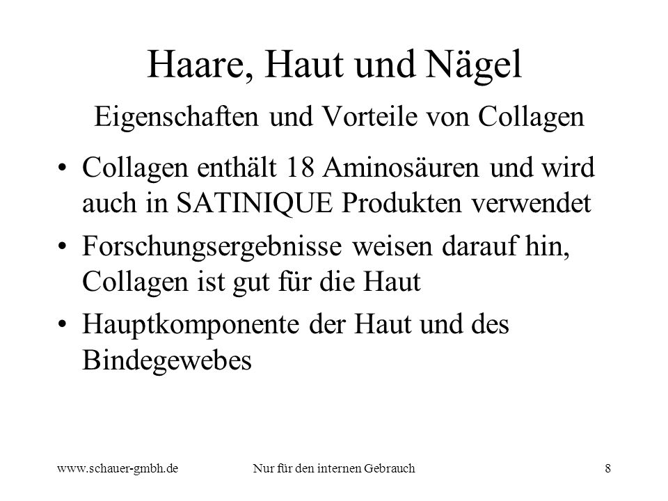 Haare, Haut und Nägel Eigenschaften und Vorteile von Collagen