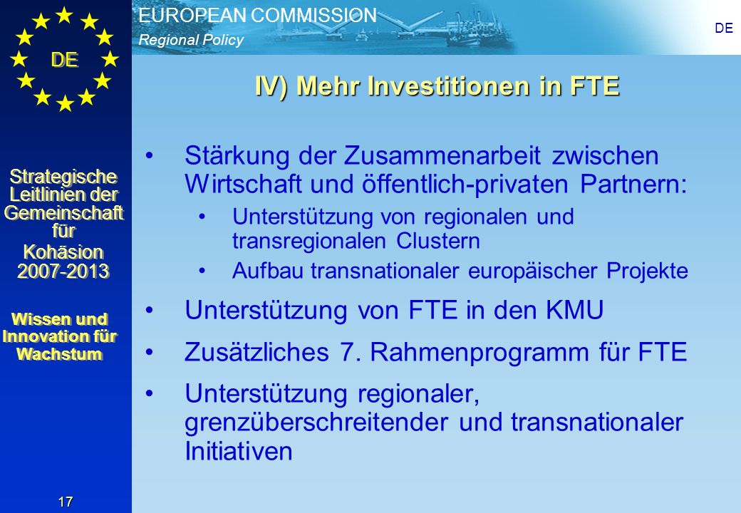 IV) Mehr Investitionen in FTE
