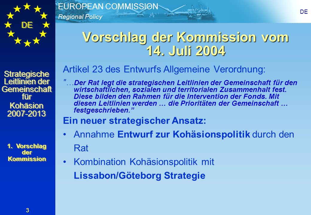 Vorschlag der Kommission vom 14. Juli 2004