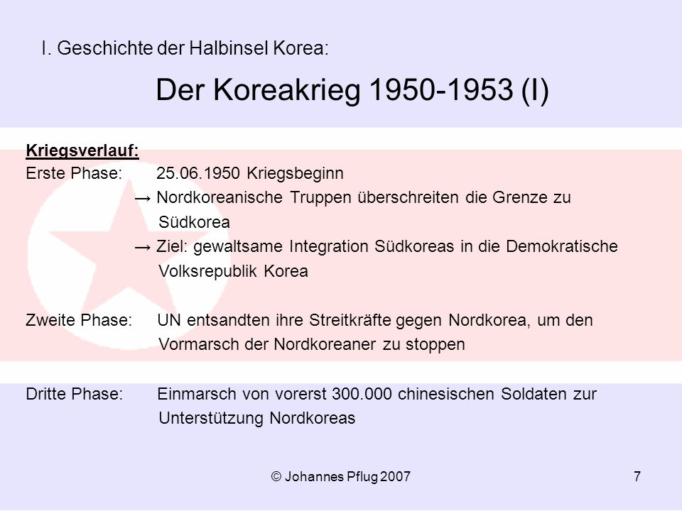 I. Geschichte der Halbinsel Korea: Der Koreakrieg (I)