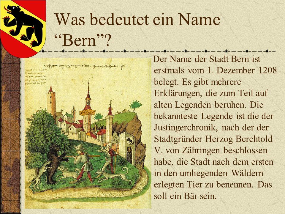 Was bedeutet ein Name Bern