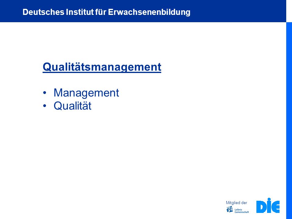 Qualitätsmanagement Management Qualität