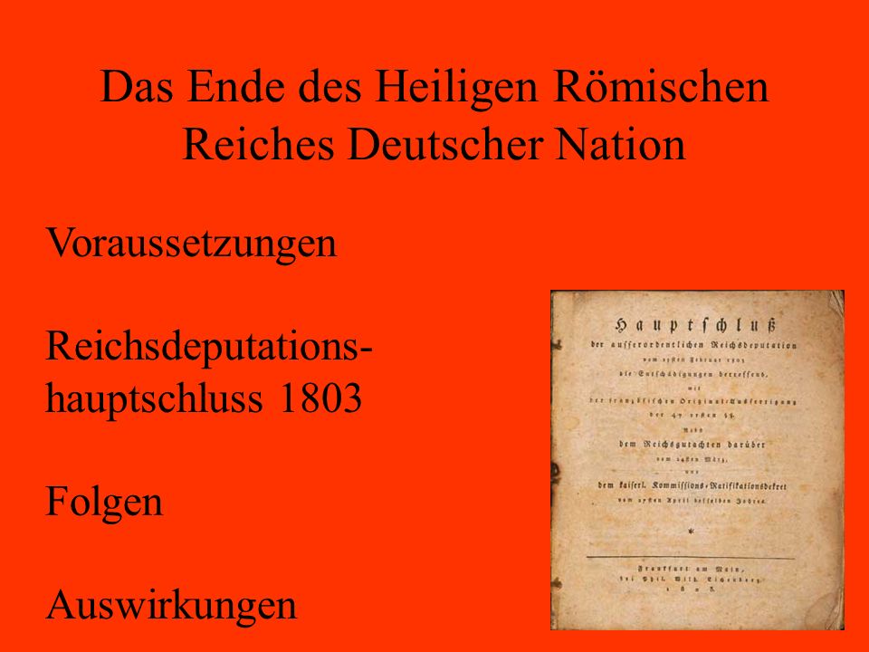 Das Ende des Heiligen Römischen Reiches Deutscher Nation