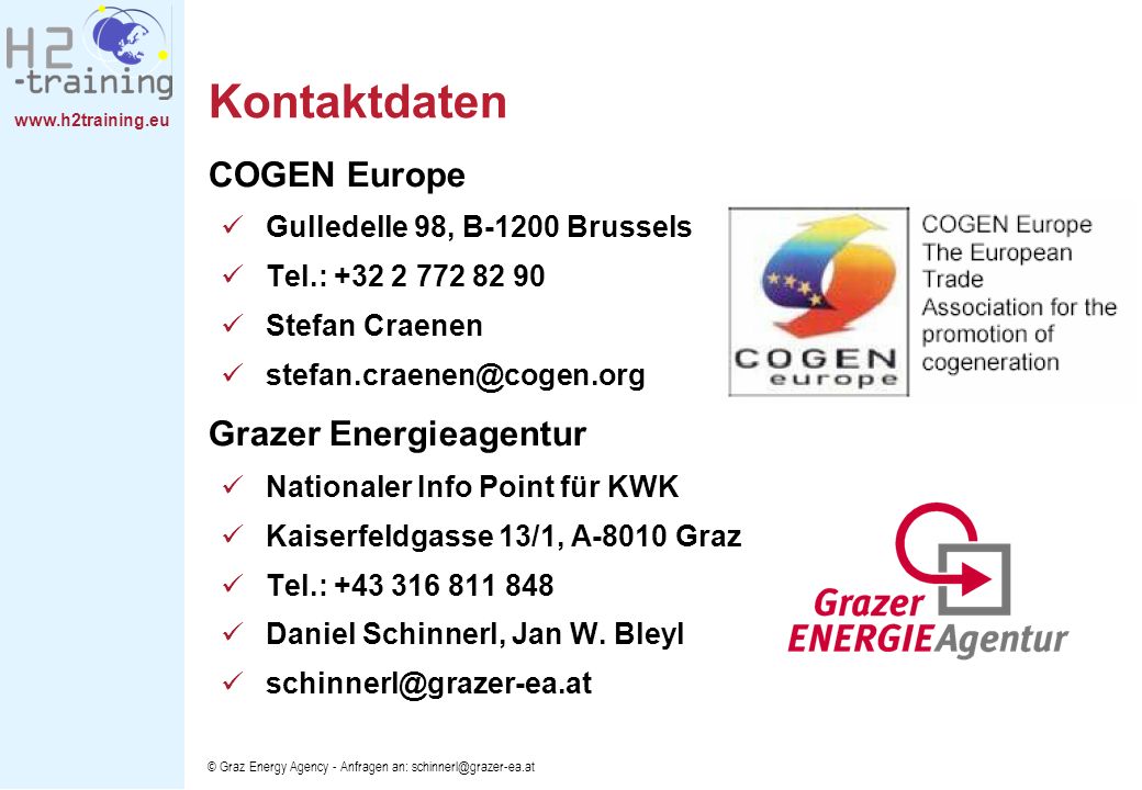 Kontaktdaten COGEN Europe Grazer Energieagentur