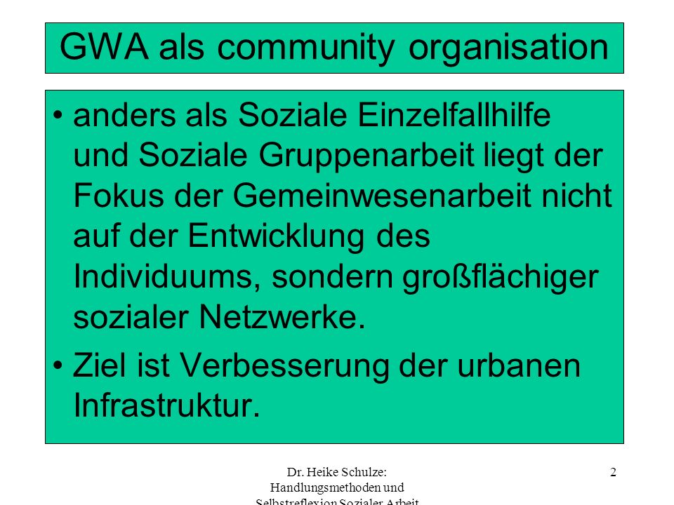 GWA als community organisation