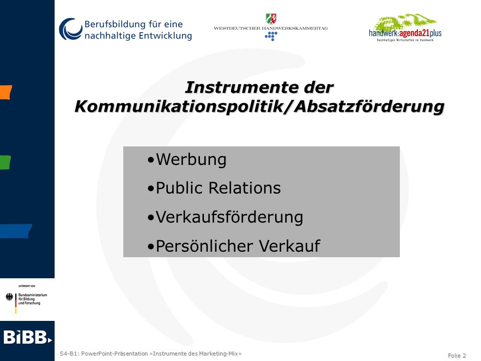 Instrumente der Kommunikationspolitik/Absatzförderung