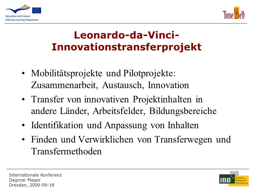 Leonardo-da-Vinci-Innovationstransferprojekt