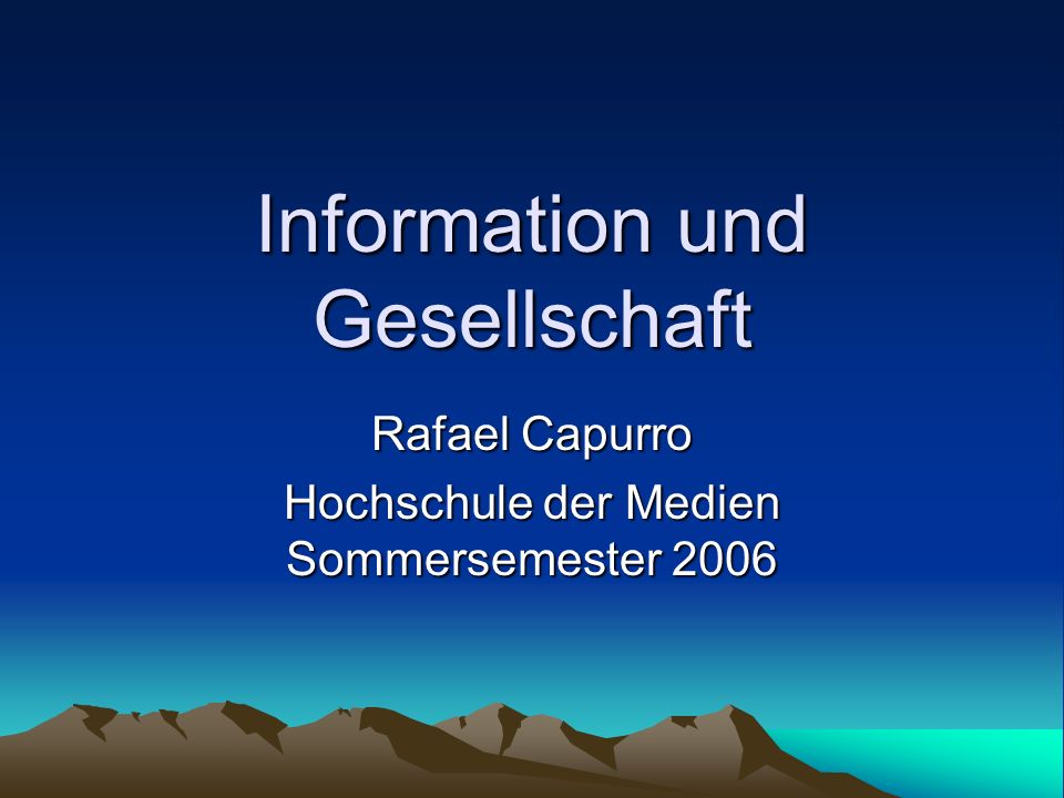 Information und Gesellschaft