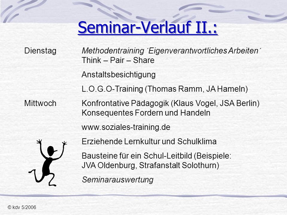Seminar-Verlauf II.: Dienstag Methodentraining ´Eigenverantwortliches Arbeiten´ Think – Pair – Share.